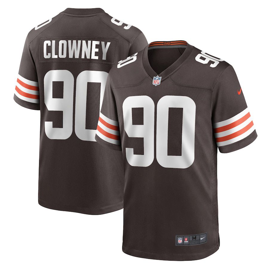 Men Cleveland Browns 90 Jadeveon Clowney Nike Brown Game Player NFL Jersey